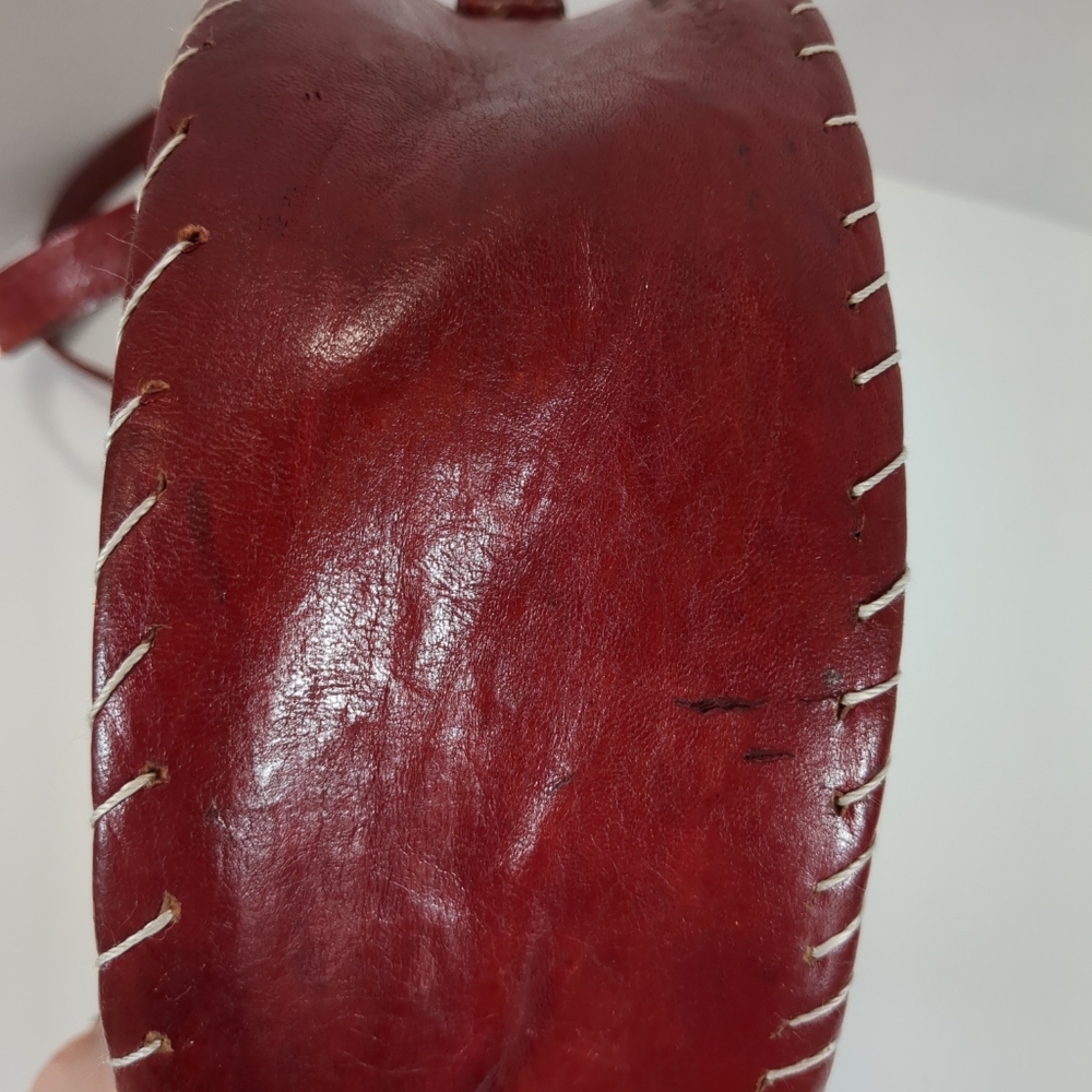 Leather Round Woven Shoulder Purse - Picture 9 of 11